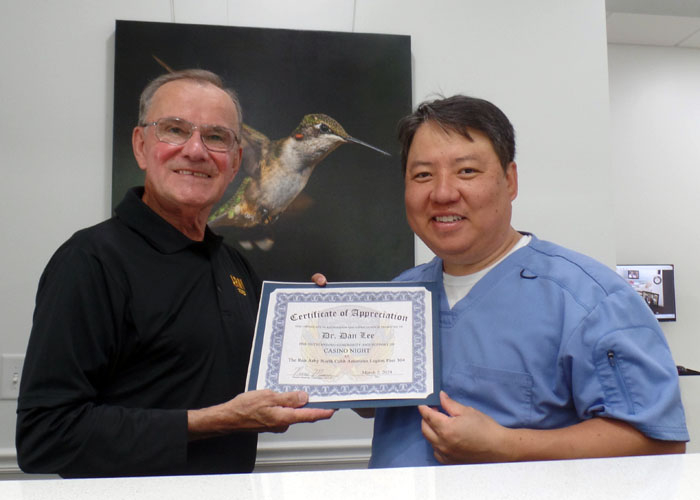 Dr. Dan Lee Certificate Presentation