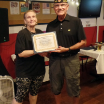 Certificate awarded to Pennie Groover