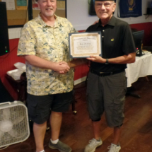 Certificate awarded to Bob Griffith